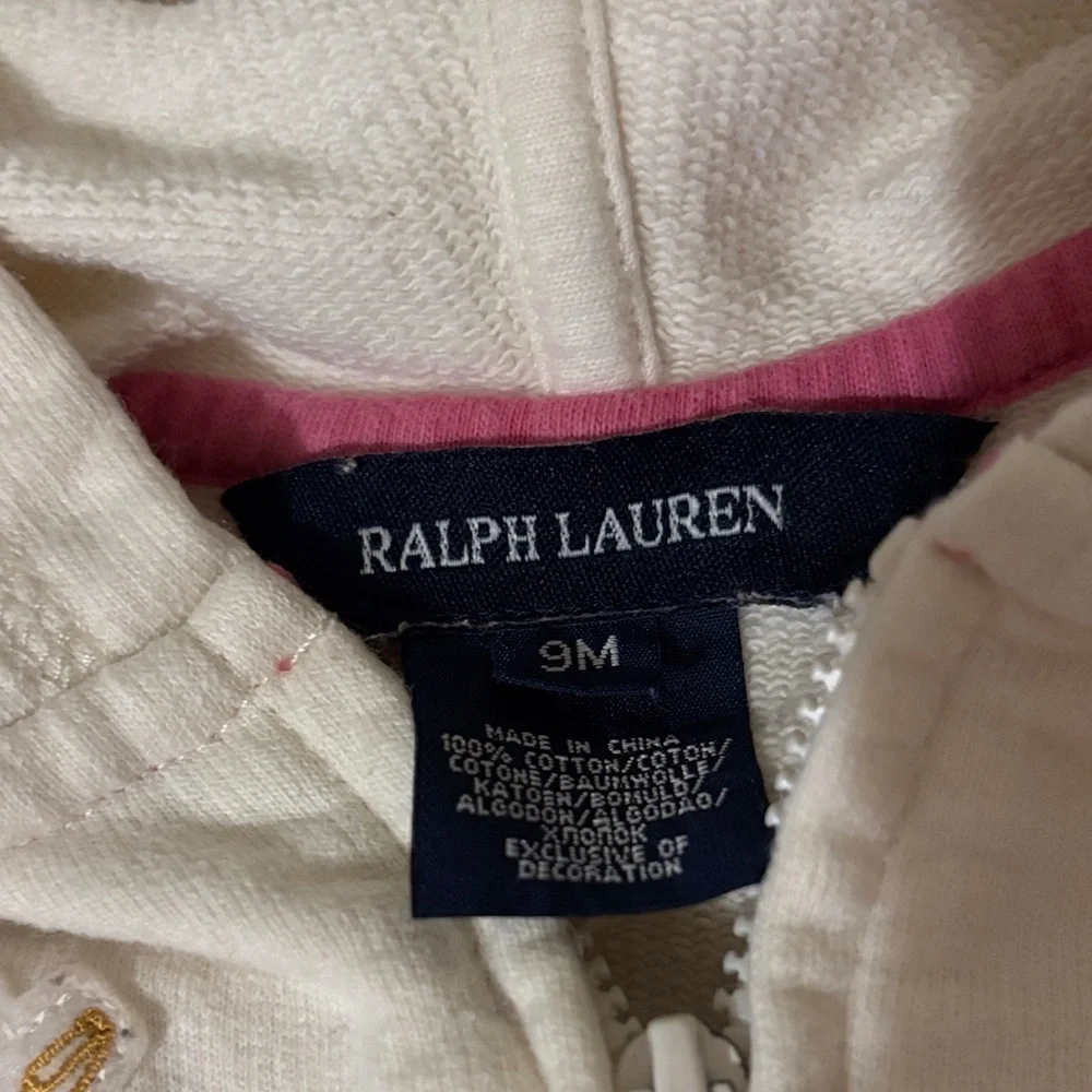 Ralph Lauren Off-White Kids Hoodie with Embroidered Crest 9m
